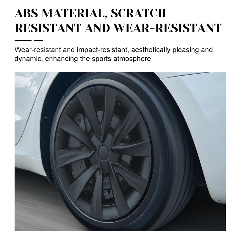 4PCS Untuk Tesla Model 3 2017-2023 Tutup Roda Model Turbin 18 Inci Pengganti Tutup Hub Mobil Aksesoris Mobil Full Rim