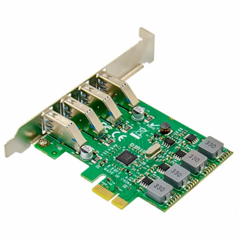 4-портовый адаптер USB 3,0 PCI Express Pcie-Плата расширения PCI-E к USB 3,0-через чипсет VL805-встроенный самозаряжаемый