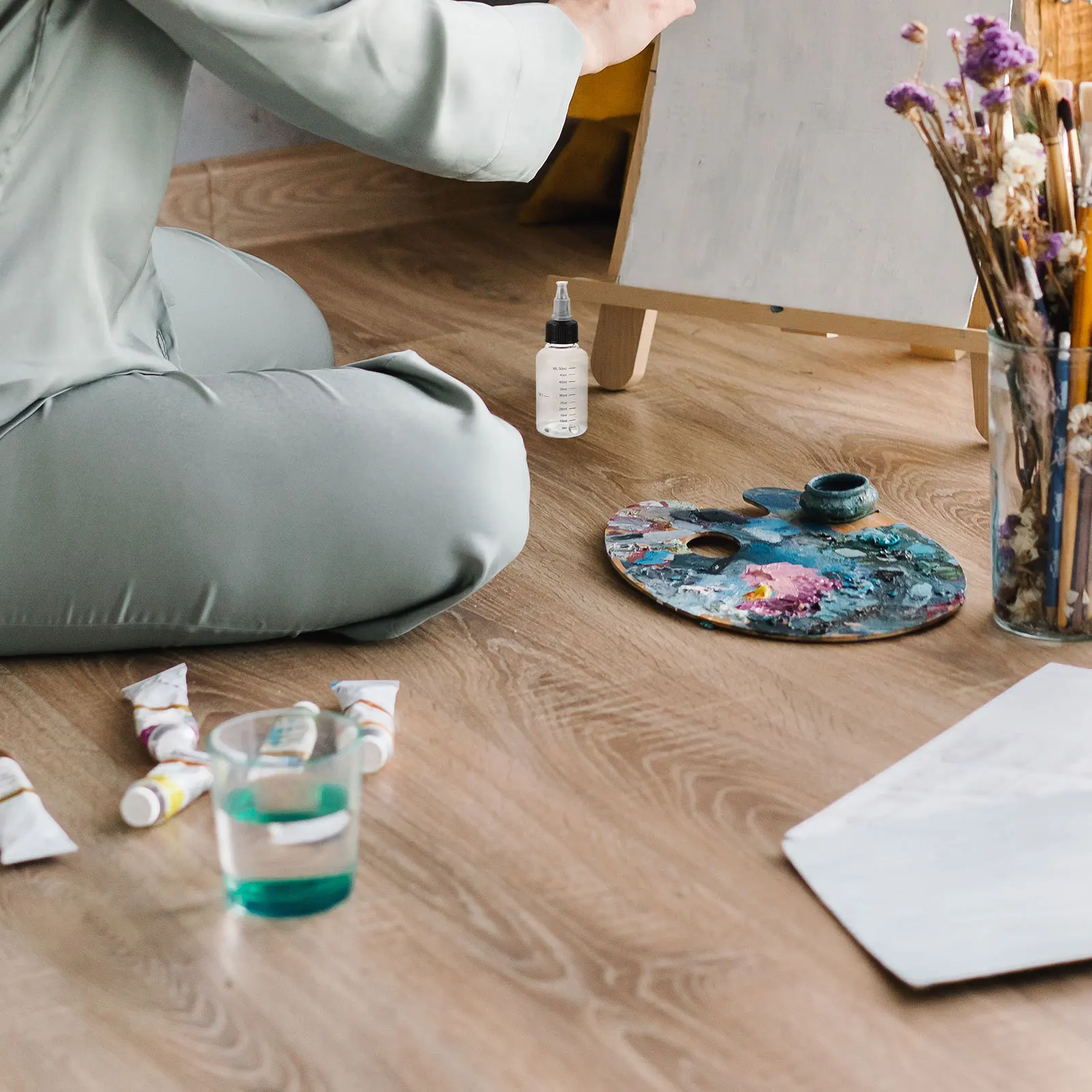 

5pcs Measured Squeeze Bottles For Paint Mixing Clear Graduated Scale Precision Tip Applicator Bottle Craft Hobby Modelling