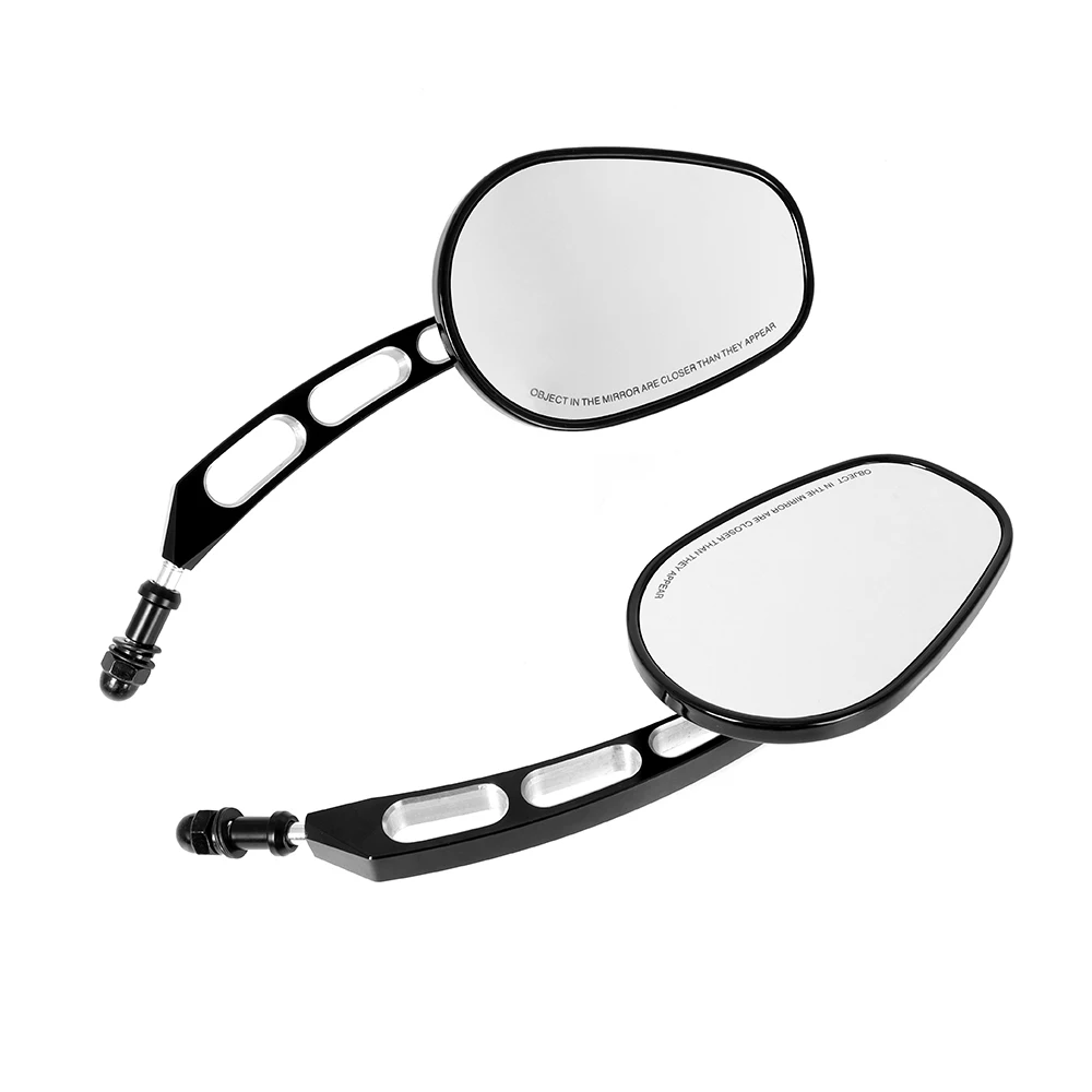 1 Pair 8mm Black Rearview Mirrors Motorcycle Motocross Scooter E-bike Racing Motorbike Side Mirror Rear View Accessories