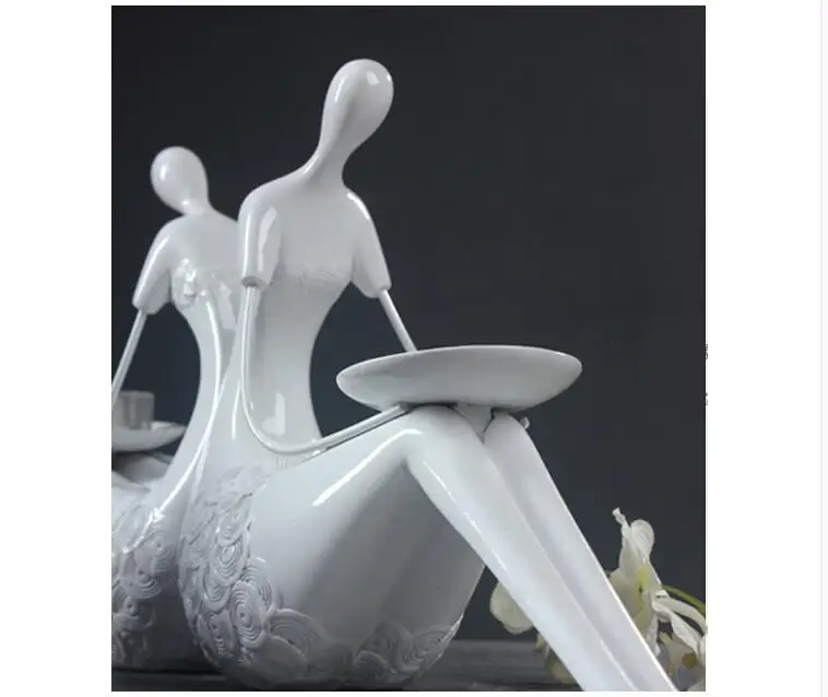 Simple Modern Resin Abstract Girl Candlestick Book Standing Ornaments Home Livingroom Study Room Furnishings Decoration Crafts