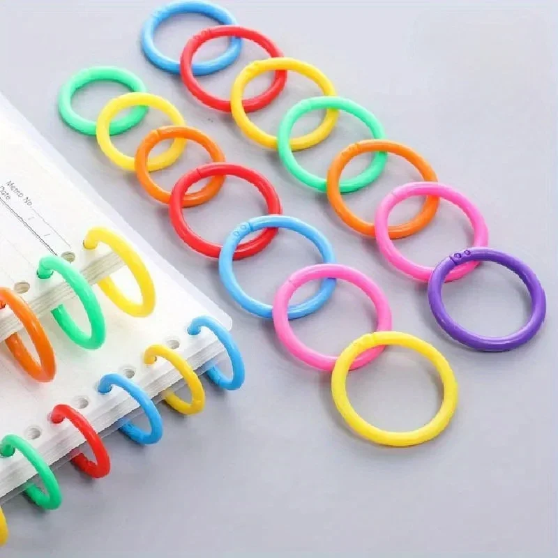 50pcs Hot Style Loose-Leaf Binding Rings, Random Colors