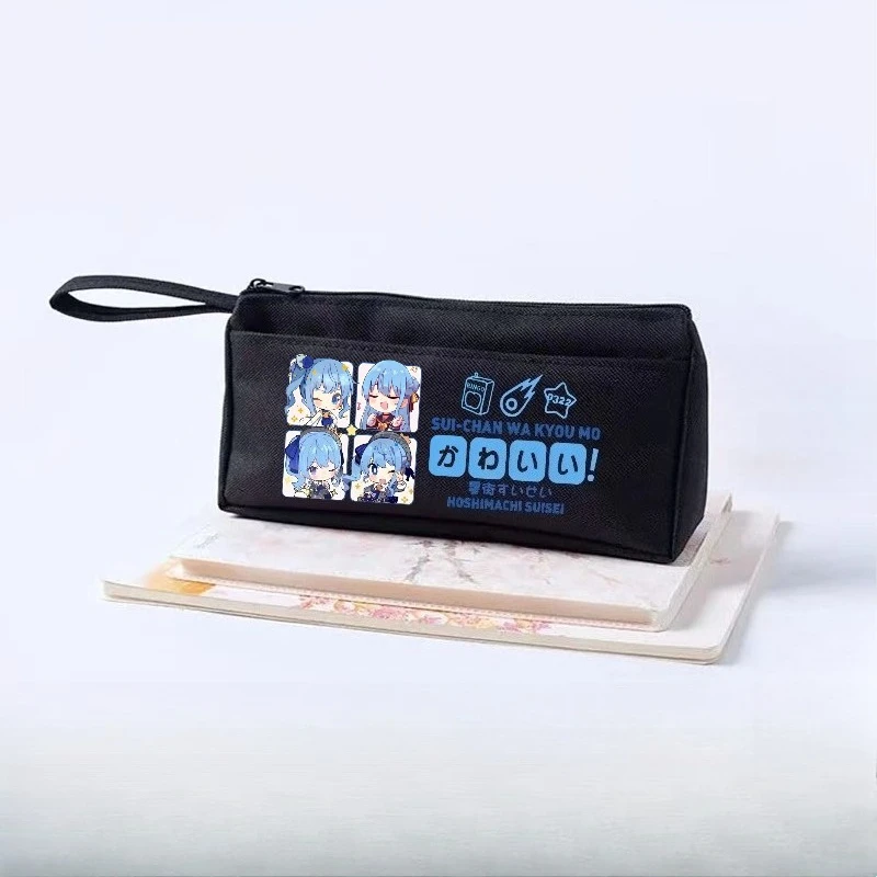 Hoshimachi Suisei Federmäppchen mit hochwertigem Animationsdruck, großem Fassungsvermögen, tragbare Schreibwarentasche für Schüler. – Detail 6