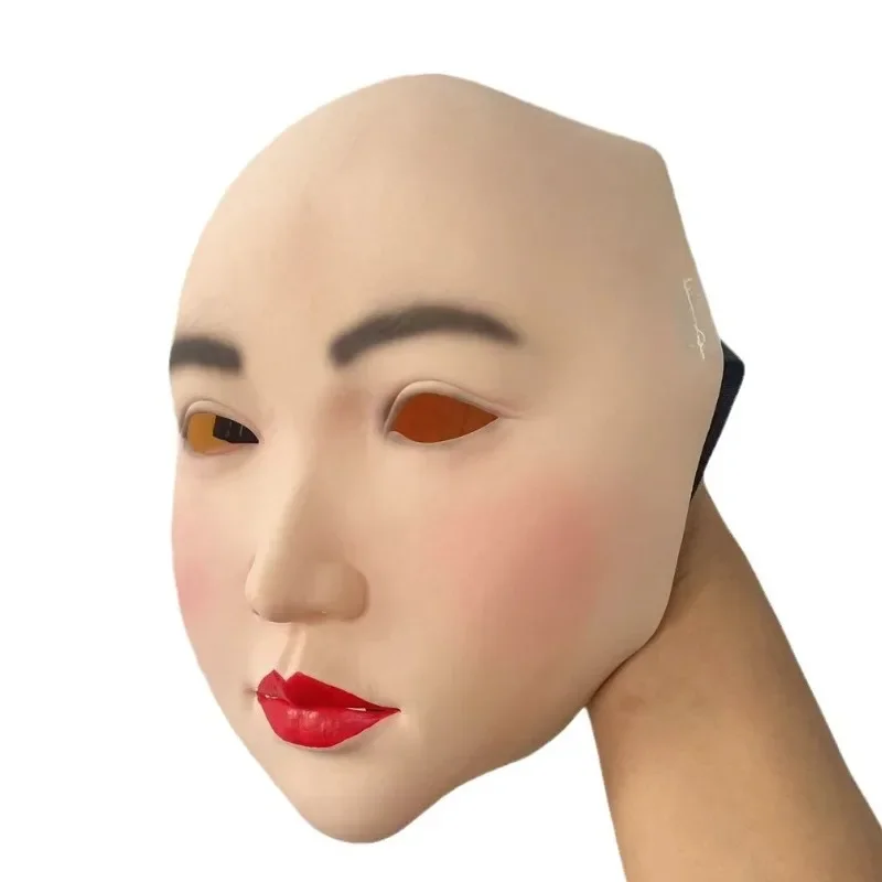 Masque demi-visage en Latex pour femmes, accessoire de Cosplay pour fête d'halloween, offre spéciale