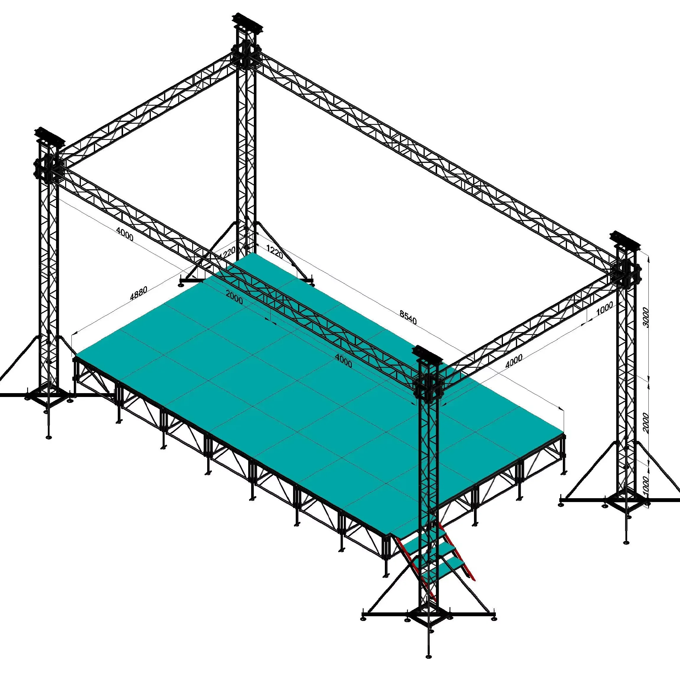 Square Design Stage Business Show Trussing Aluminum Lighting Truss Display System