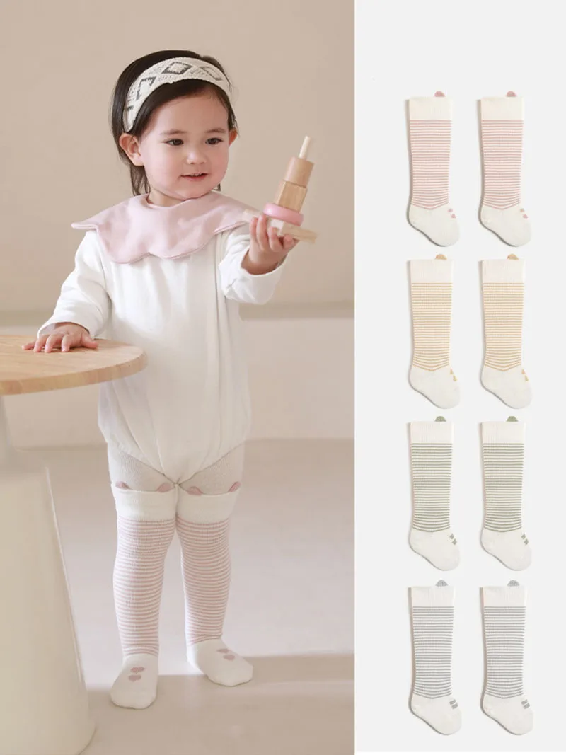 3 Pairs/Lot MILANCEL New Spring Baby Stockings 0-3T Children Color Blocked Stripes Socks Kids Cute Knee Socks