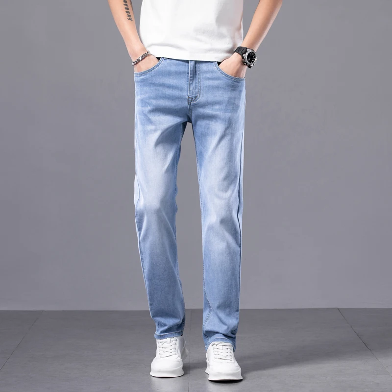 

2026 Spring Autumn jeans Men's Classics fashion Straight Jeans Business Casual Cotton Stretch Denim Pants Male Trousers men