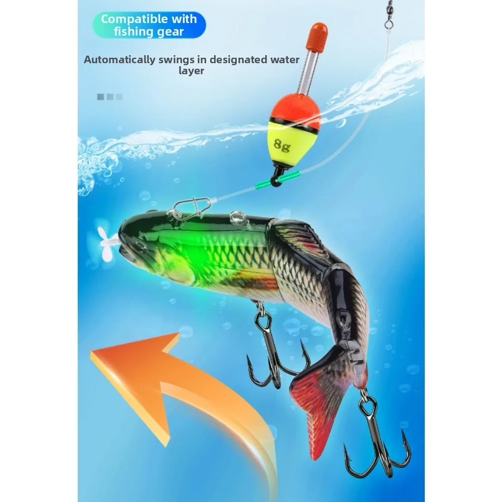 Electric Swimming Fish Lure Rechargeable ABS Auto Swimbait With Propeller Motorized Hard Bait For Bass Pike Trolling Freshwater - view 2