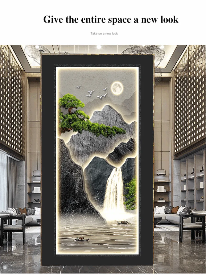 Light and shadow porch decorative wall painting Modern Painting Living Room Home Decoration 50*105cm decoration wall paste