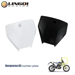 LINGQI Pit Dirt Bike Motorcycle Front Number Plate Plastic Fairing Kit for HUSQVARNA 65 Motocross Registration Fender Parts