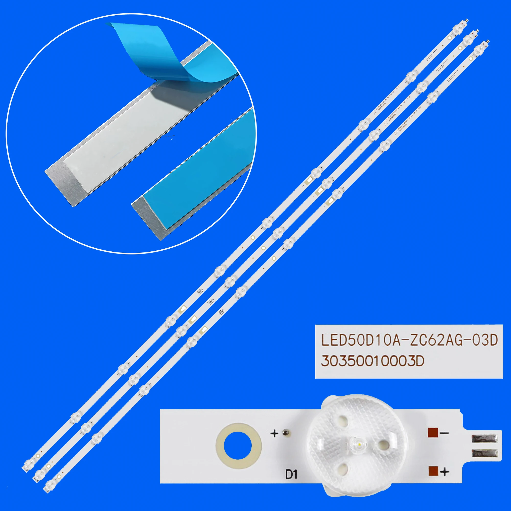 Tira de LED para iluminación trasera para LT50MСS780 LТ-50МCS780 LT-50KВ608 LТ50KB608 Cаndy UNО 50 Кivi 50U740NB LED50D10A-ZC62AG-03D