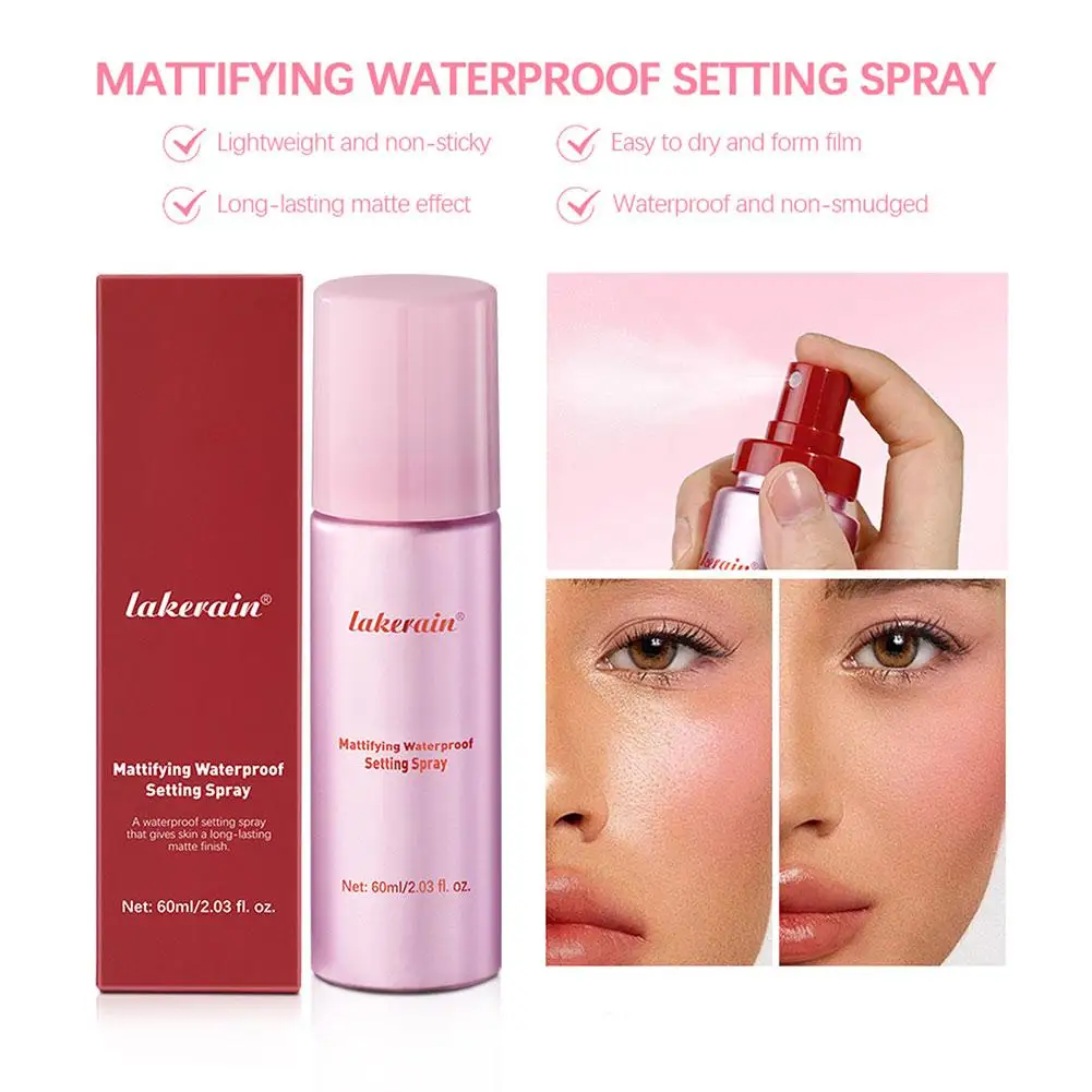 Spray matificante resistente al agua, Base mate brillante, aceite de Control de maquillaje, pulverizador fijador de maquillaje resistente al agua no pegajoso para toda la piel