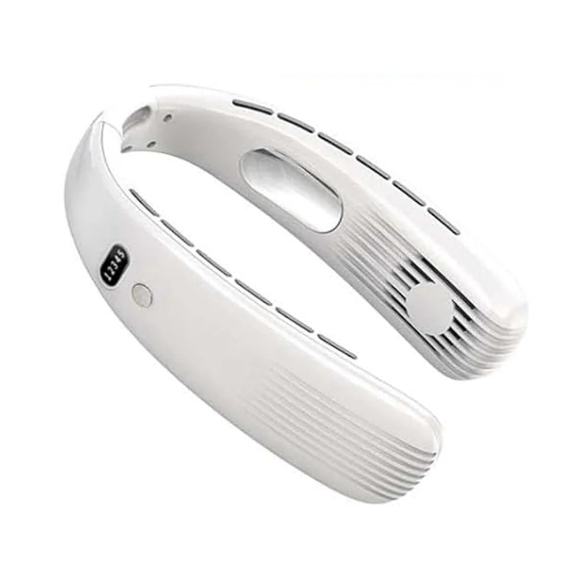 Bladeless nekventilatoren, USB-blad minder bediend draagbaar hoofdtelefoonontwerp Geluidsarme nekventilatoren voor buitensporten Wit