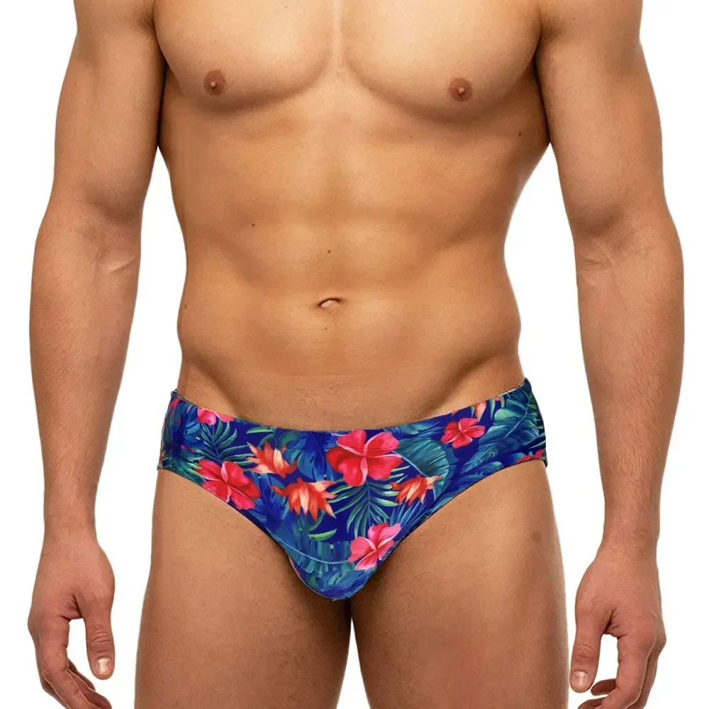 

Swimwear Men Briefs Low Rise Swim Trunks Print Contour Pouch Bikini Swimsuits Surfing Beach Shorts Dry Fit Bathing Underwear