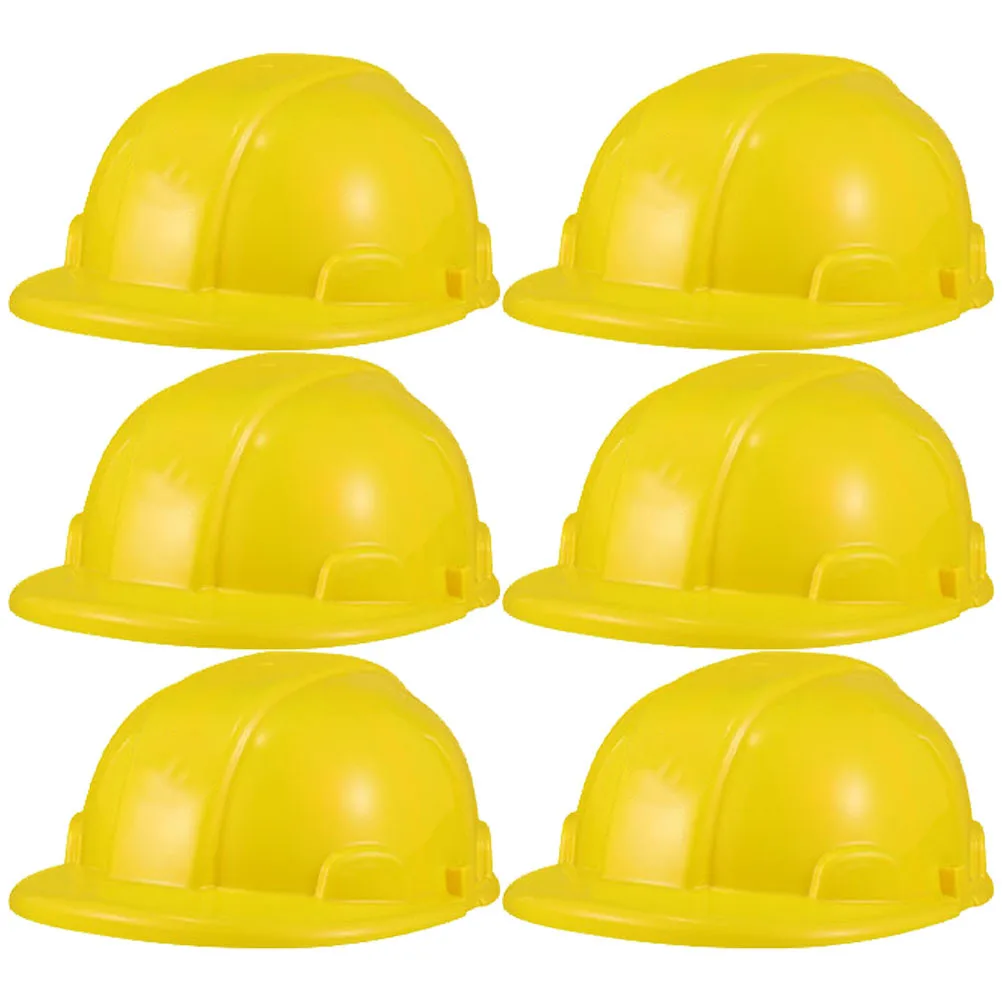 6Pcs Kids Construction Hard Hats Engineering Role Play Safety for Children Bright Building Dress Up Party Supplies