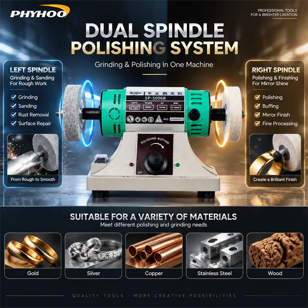 PHYHOO 350W Bench Polishing Ma - Bench Buffer Jewelry Polishing Machine 评论和价格