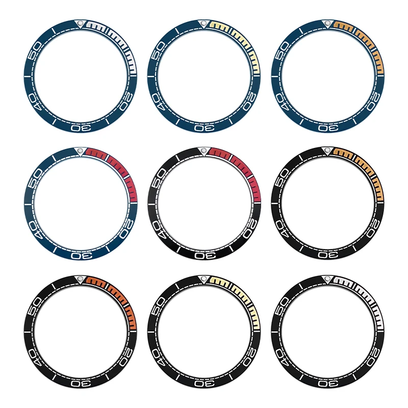 

38mm*30.6mm Sloping Ceramic Bezel Insert Ring Fits SUB SKX007 SKX009 SRPD 40mm Case NH35 NH36 Movement Watch Cases Refit Parts