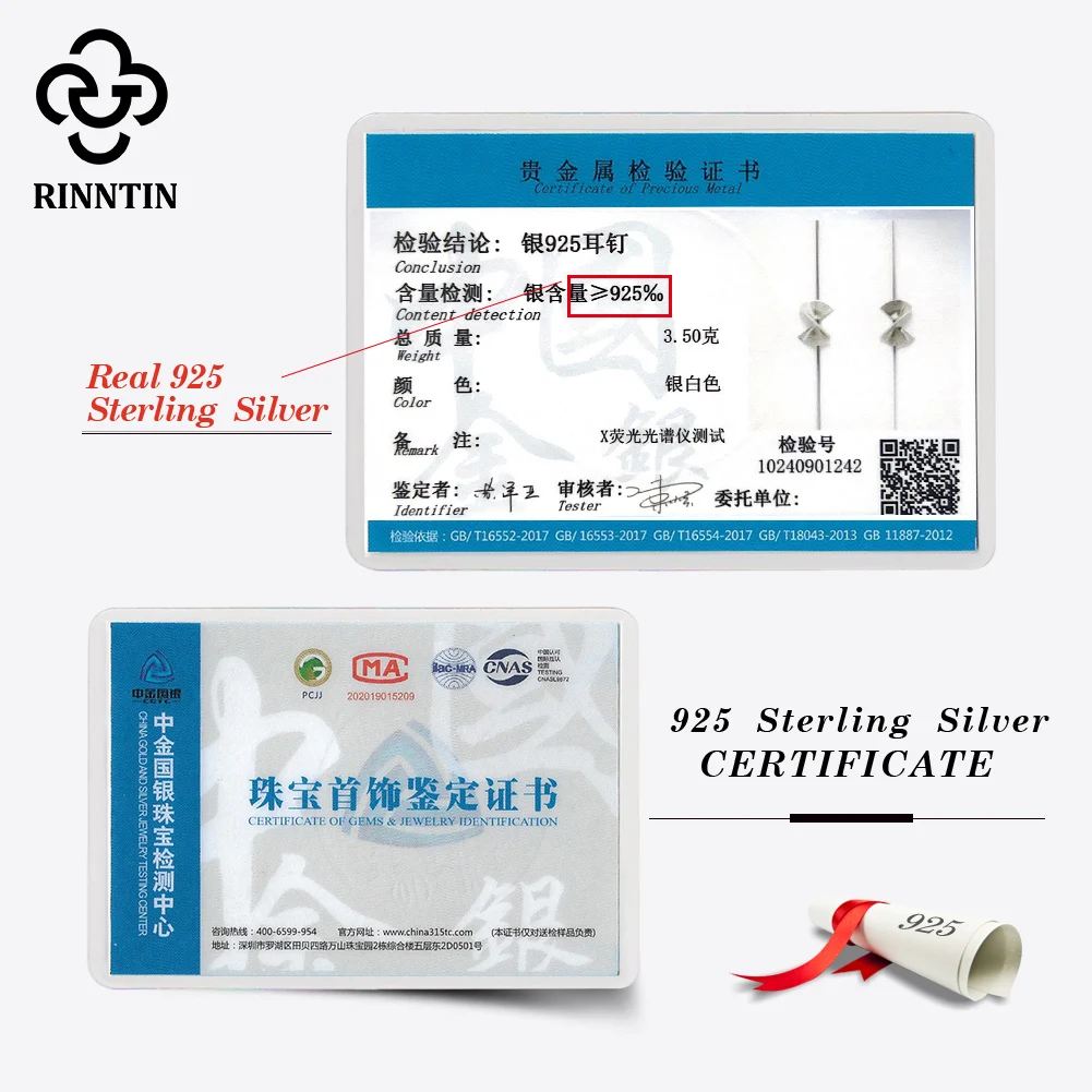 Rinntin 진짜 925 스털링 실버 귀여운 우아한 Bowknot 여성을위한 간단한 스터드 귀걸이 파인 쥬얼리 발렌타인 데이 선물 GAE03