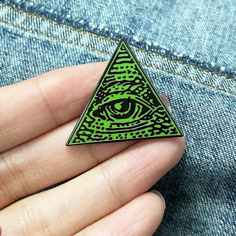 Значок с треугольным логотипом The Providenti Illuminati Eye, секретное общество, твердая эмалированная булавка, украшение для рюкзака, ювелирные изделия