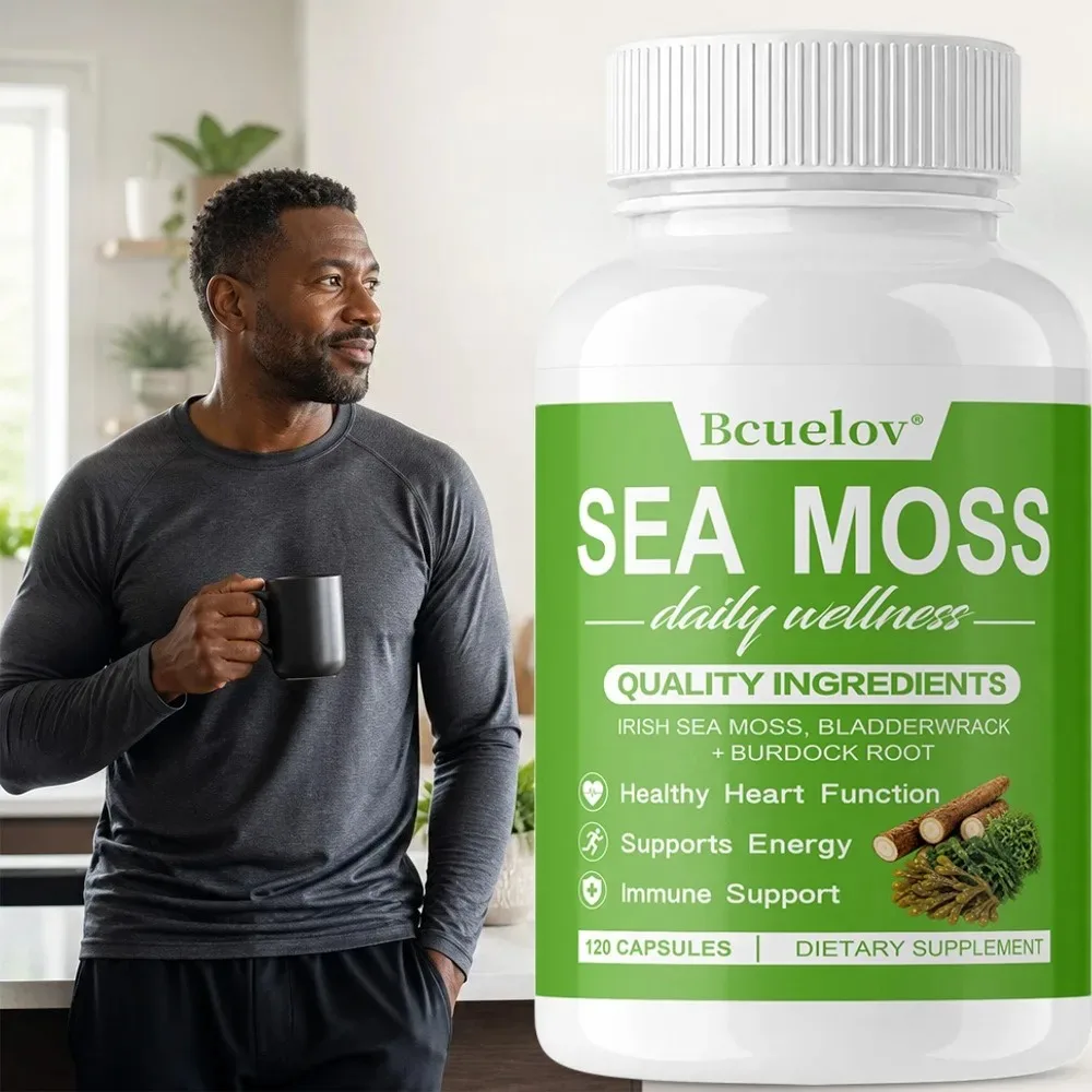 Sea Moss with Burdock Root & Bladderwrack - Supports Skin and Joint Health, Intestinal Cleansing & Improves Immunity