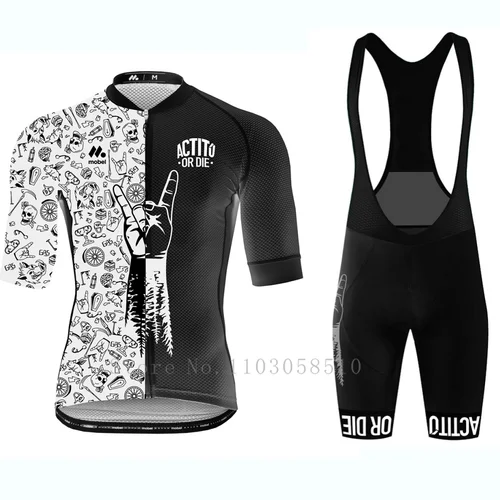 Actitu または die 男性サイクリングジャージセット夏 Bicicleta 服 MTB マイヨ Ropa Ciclismo スポーツウェア自転車スーツ高品質