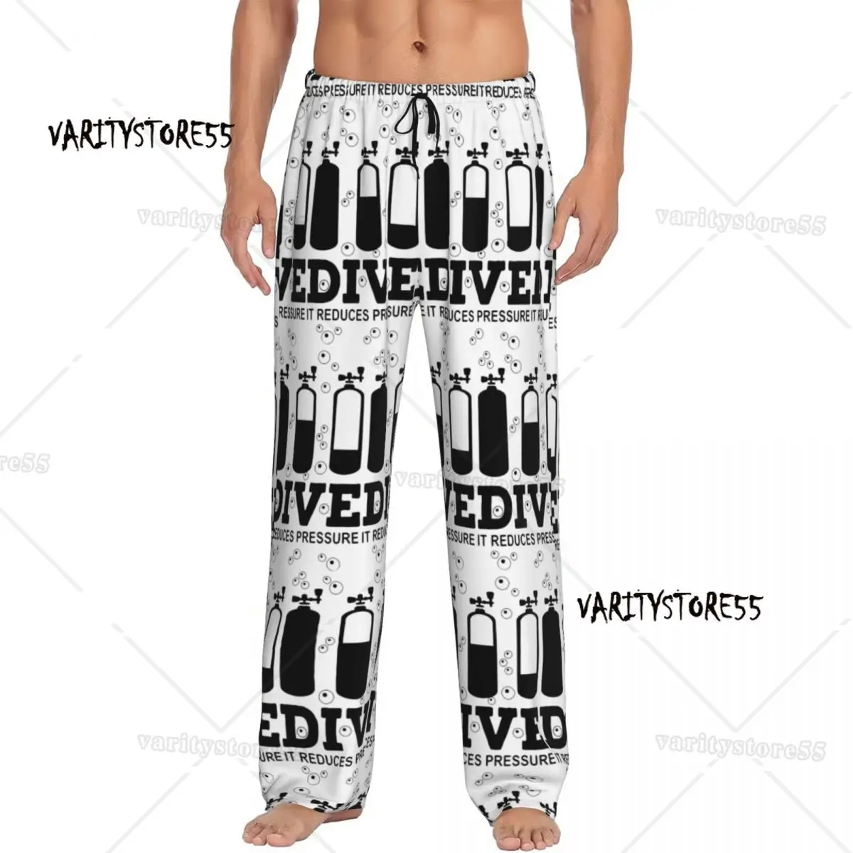 

Пижамные штаны для подводного плавания на заказ, мужские пижамы с цитатами для дайвинга, одежда для сна, эластичные штаны для сна с карманами