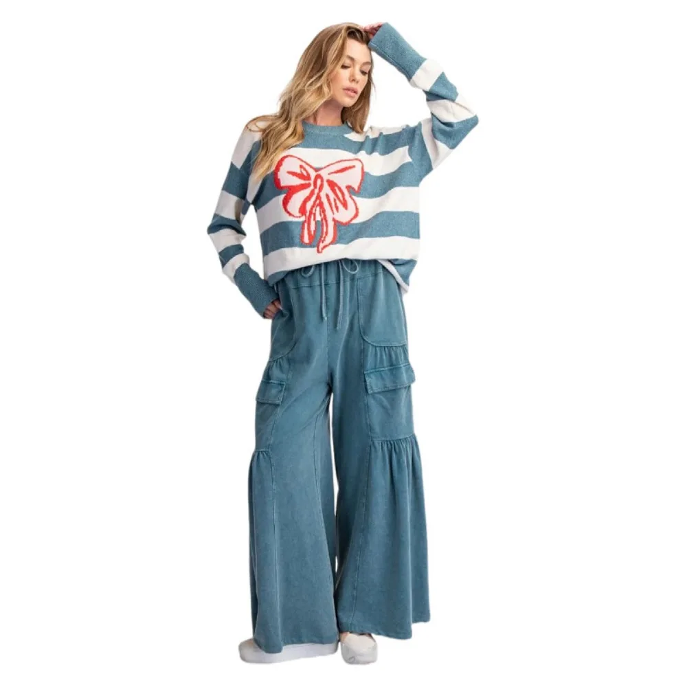 Suéter de punto Jacquard para mujer, Sudadera con capucha, manga larga, lazo, informal, cuello redondo, nueva colección Otoño/Invierno