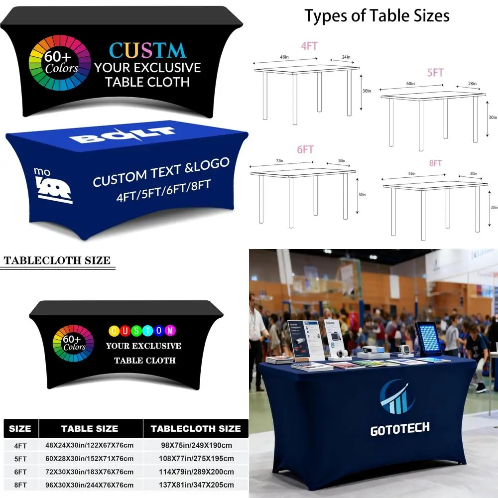 

Скатерти из спандекса с персонализированным логотипом для деловых мероприятий, выставок, дней рождения и юбилеев