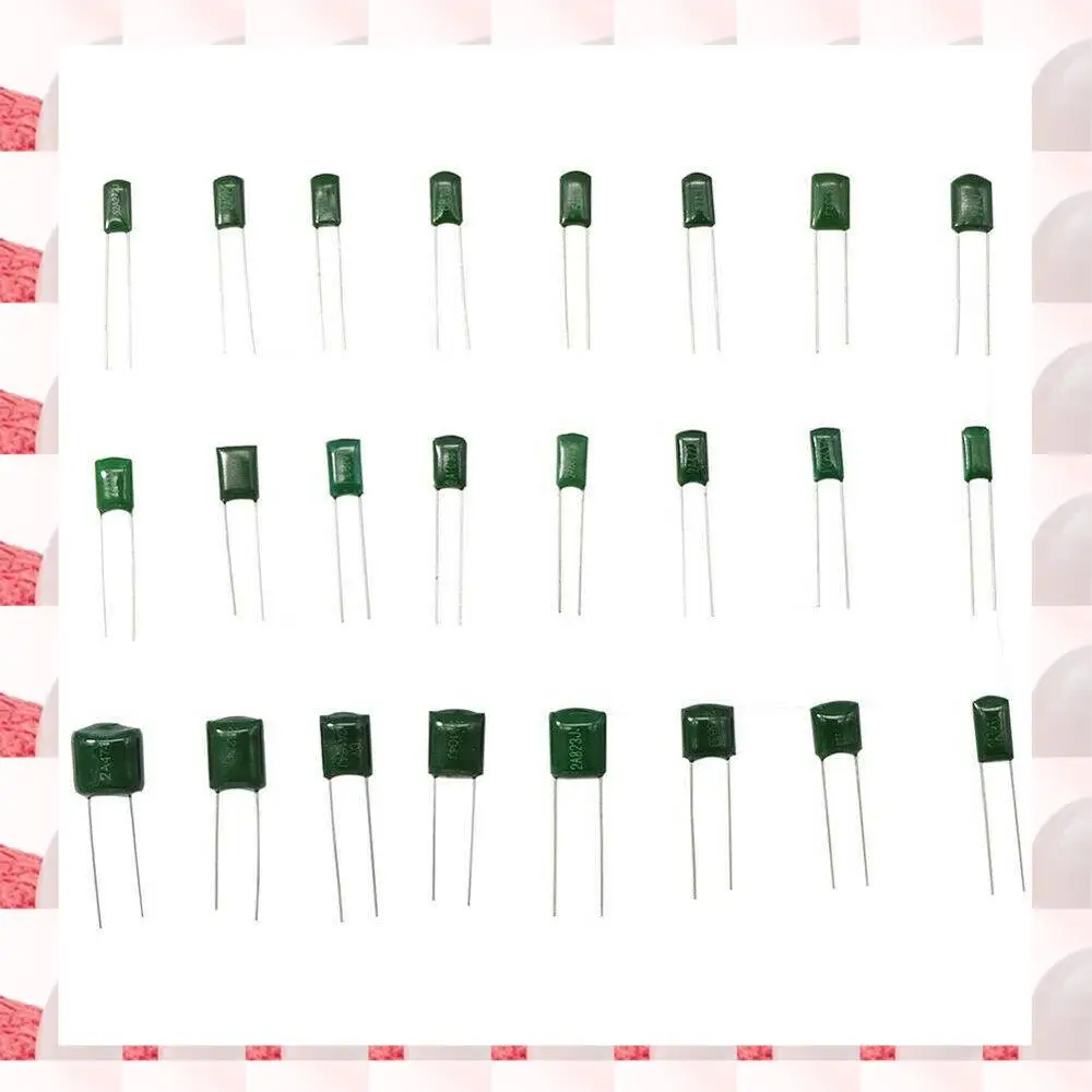 

ABGN 660Pcs 24 Values 100V 2A221-2A474 Polyester Film Capacitor Assortment Pack Kit