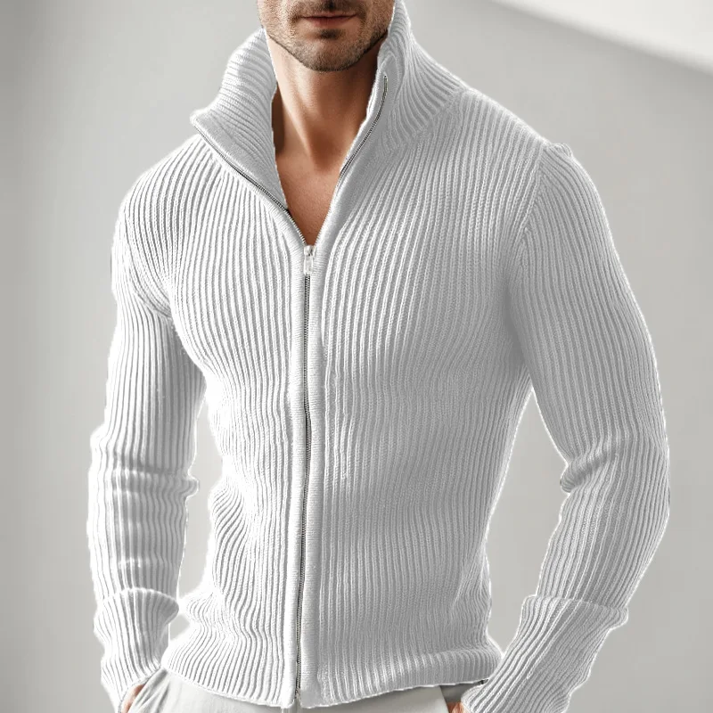 2025 New Spring and Autumn Sports Casual Solid Color Fashion Men's Jacket, Men's Zipper Baseball Jacket, Men's Cardigan Jacket