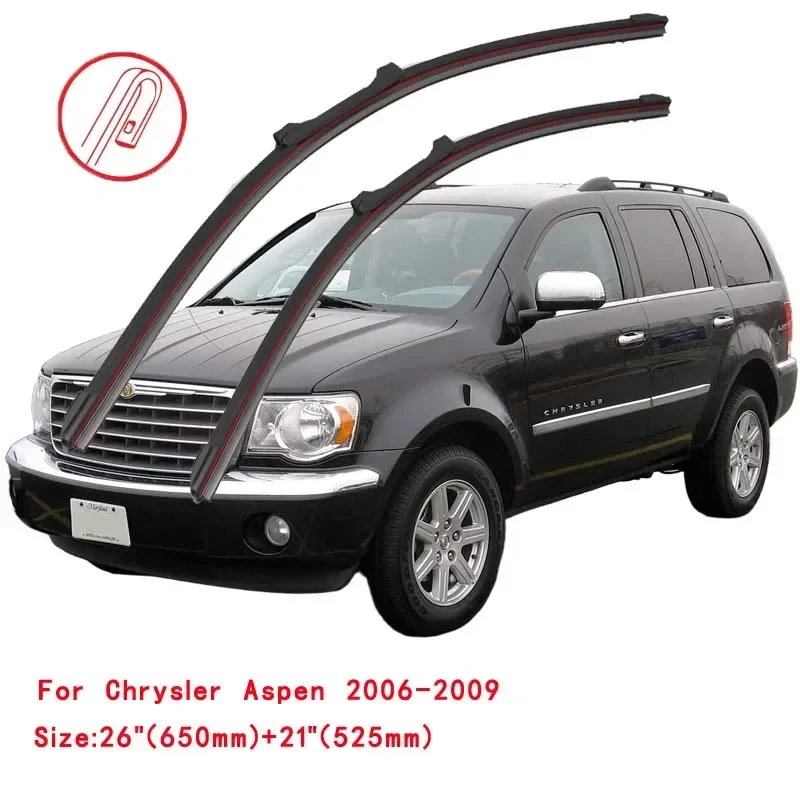 For Chrysler Aspen 2006-2009 Car Windshield Wiper Blade Front Windscreen Brushes Washer Accessories Cleaning Replacement Parts