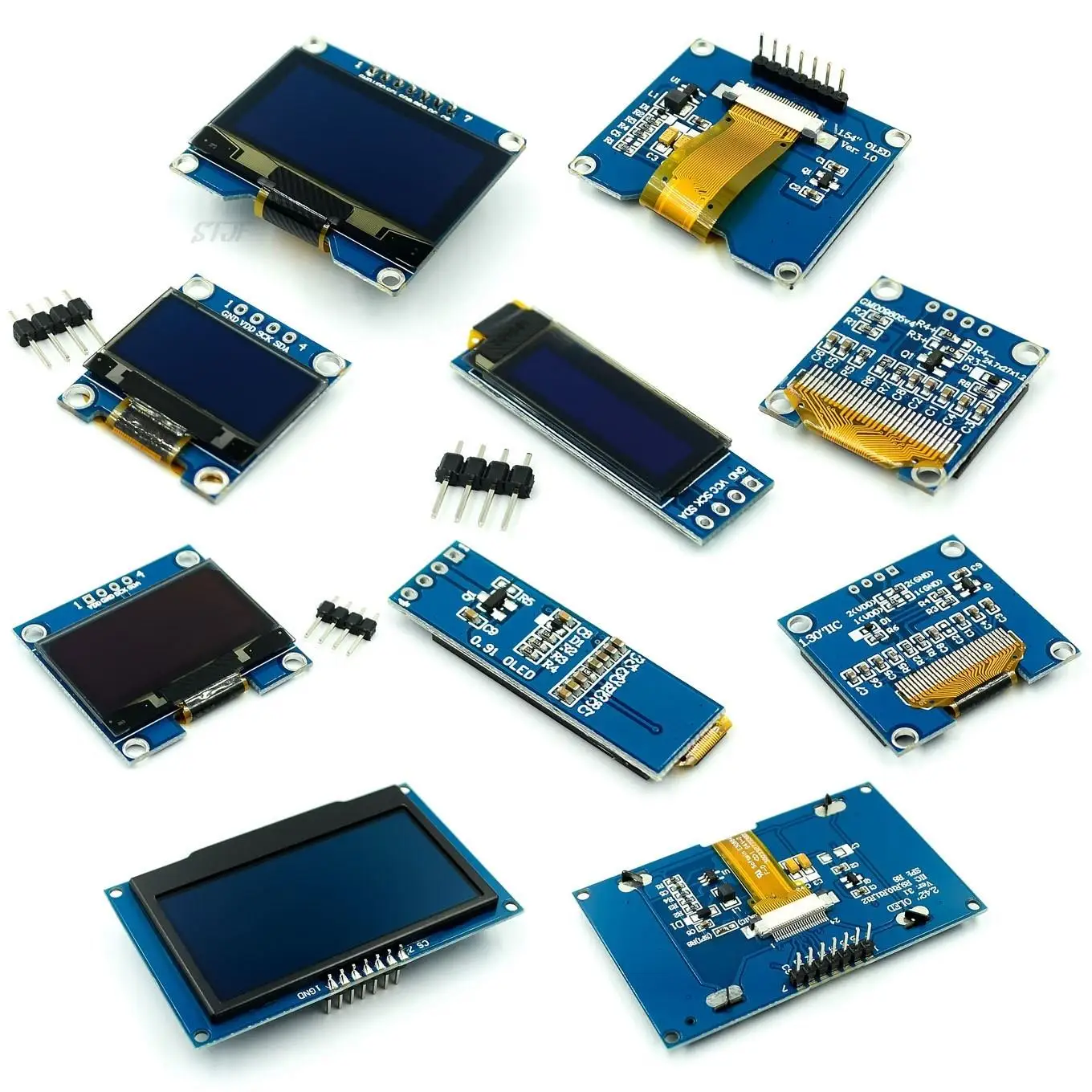 LCD LED 디스플레이 모듈 아두이노 0.91 0.96 1.3 1.54, 2.42 인치 I2C IIC 시리얼, 화이트 블루 컬러, 128X64OLED, 신제품