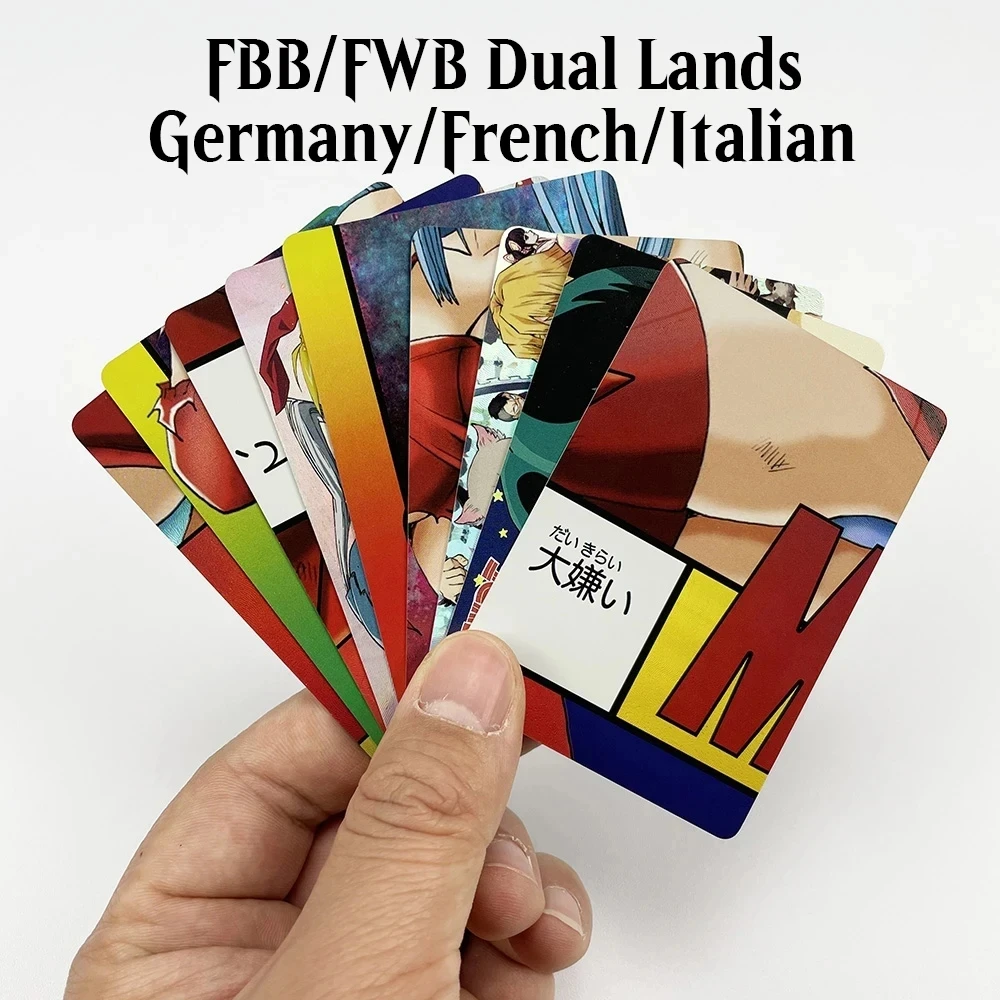 Dual Lands English/Germany/French/Italian Beta/Unlimited/Revised (FBB/FWB)Lands Black Core Paper TOP Vintage Masters Proxy Cards