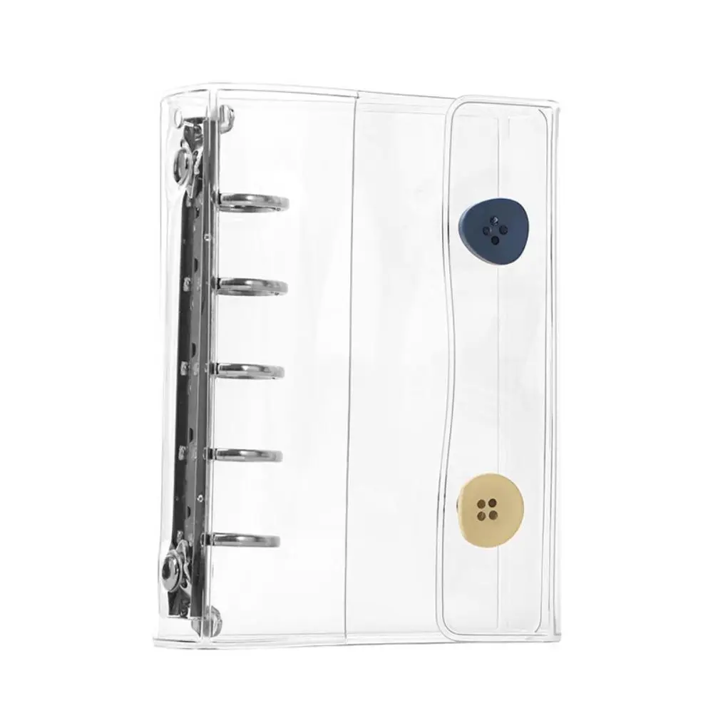 Fashion Transparent M5 binder Multiple Colors 5-hole Loose leaf notebook double-buckle PVC Mini binder Gift