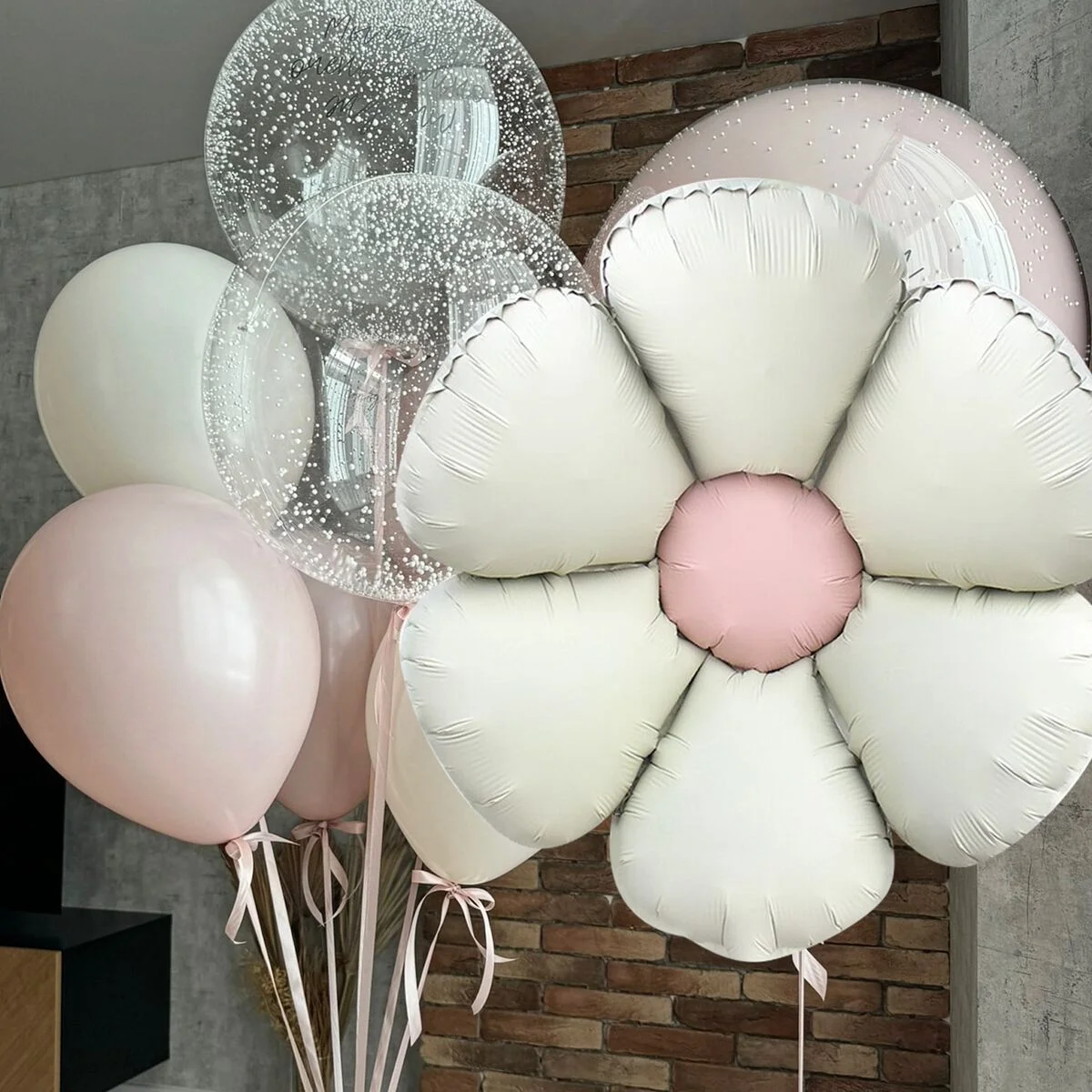 1set Vintage Daisy Flower Foil Balloon 40inch Pink Number Balloon for Happy Birthday Wedding Party Decoration Baby Shower Gifts