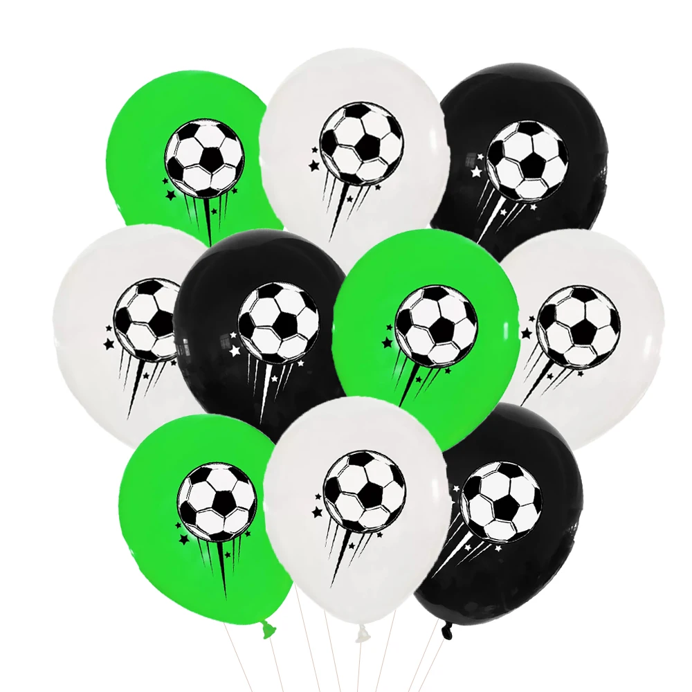 9 Stück 12 Zoll Fußball Latex Ballons Fußball Pitch Dekoration Fußball Thema Geburtstag Party Dekoration Kinder – Detail 3