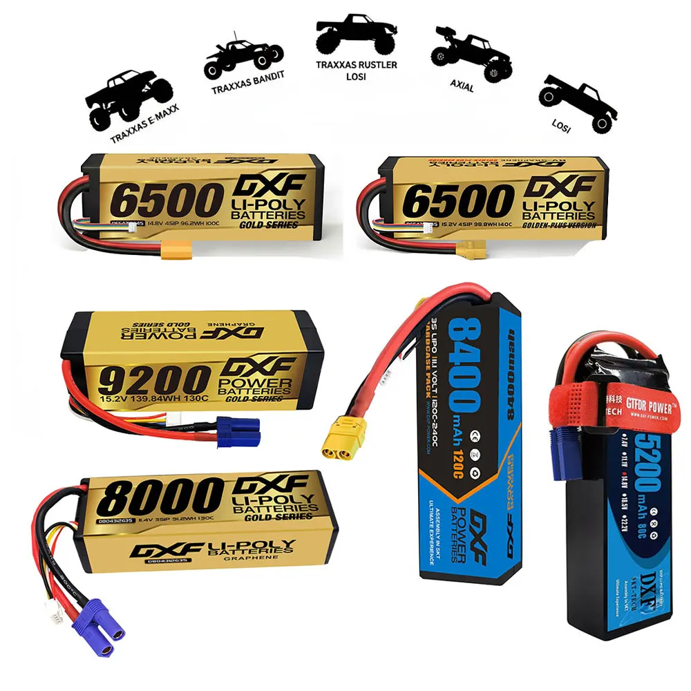 

Аккумуляторы DXF 4S Lipo 14.8V 15.2V 8400mAh 8000mAh 9200mAh, 6S 22.2V 10000mAh 7000mAh 6500mAh 6200mAh 5200mAh для радиоуправляемых моделей автомобилей