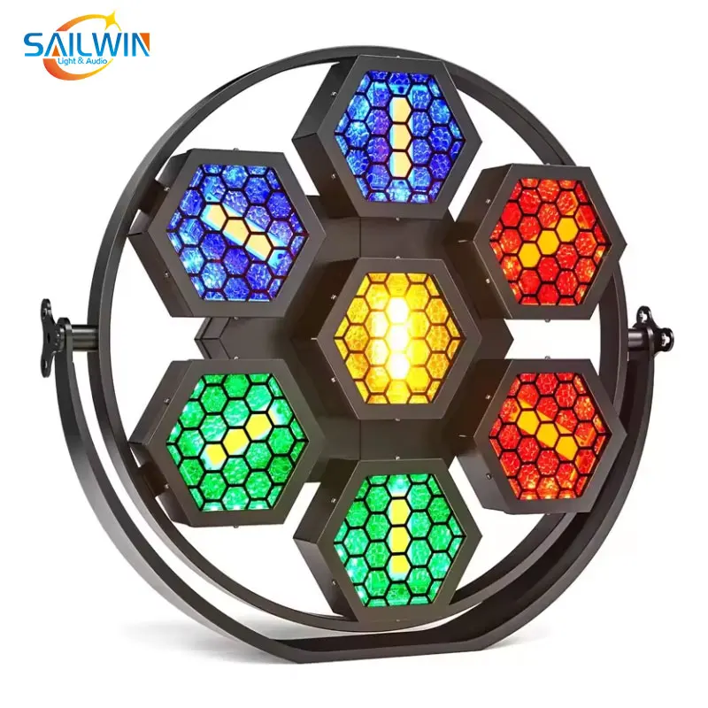 Sailwin Mini 7X60W RGBW Background Stage Retro Light Dmx Rotating Windmill Led Fan Retro Lighting Halloweend Rbg retro light