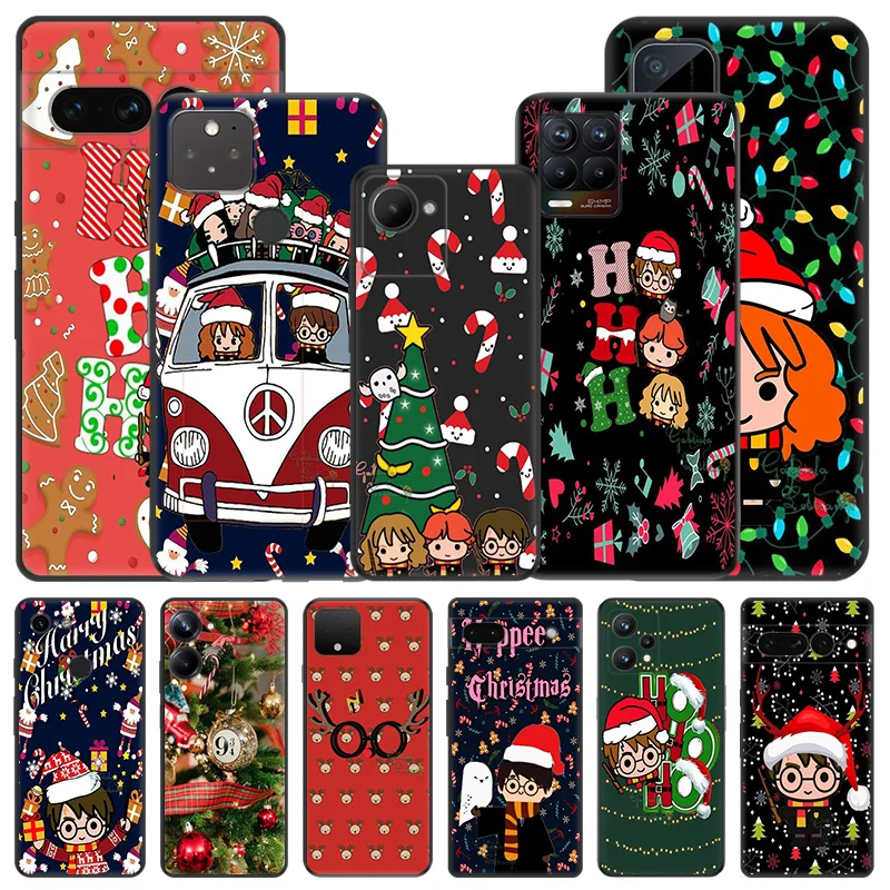 حافظات هاتف ناعمة لهاتف Pixel 8a 7a 6a 7 6 8 Harry Wand Potters Christmas Honor X8b X9b X7b 70 90X6 X8A Magic5 غطاء أسود غير لامع #1