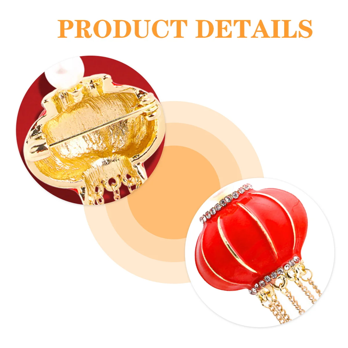 

Lantern Brooch Red Chinese Style Alloy Elegant Brooch Pin for Women Clothes Decoration Party Jewelry Women Jewelry