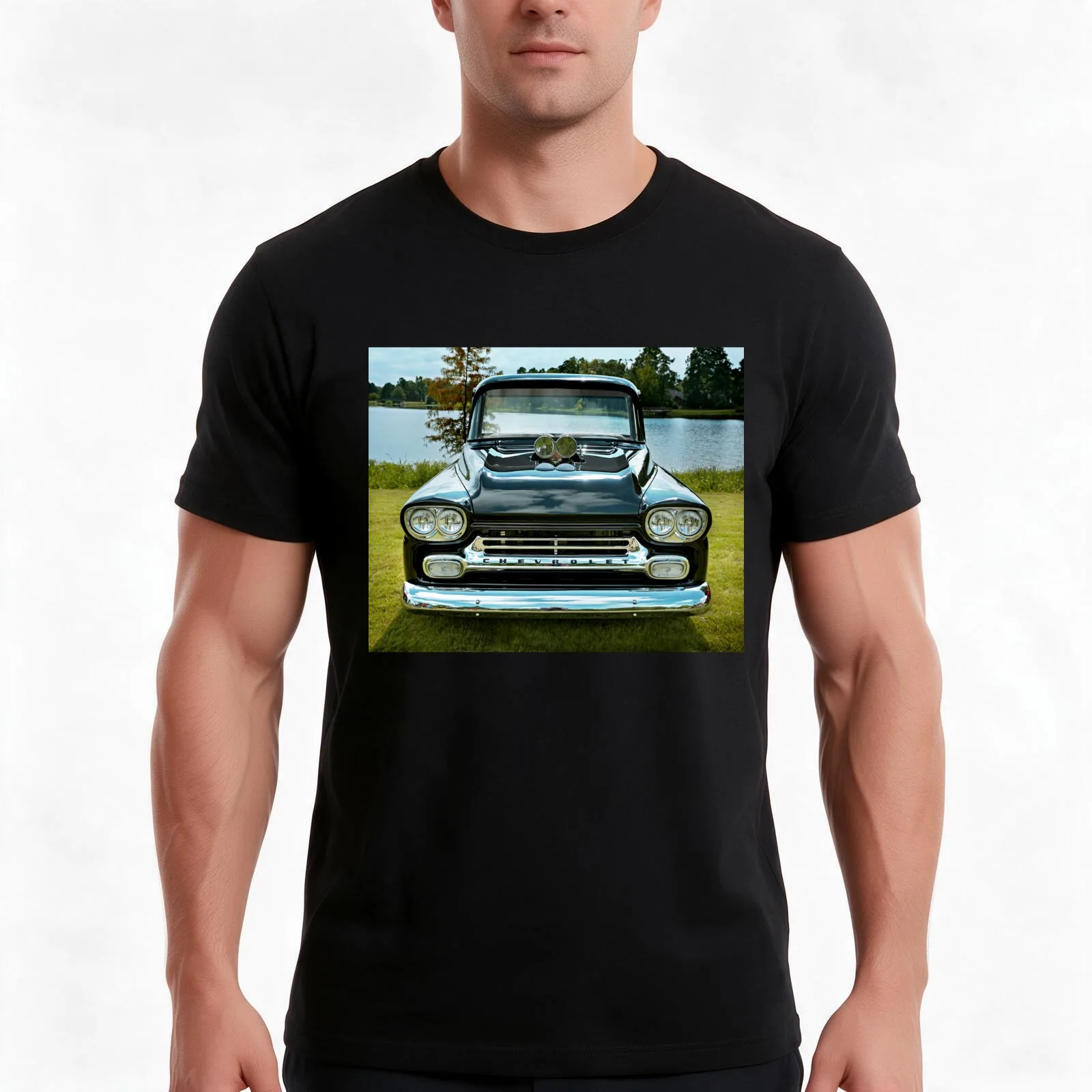 1958 Chevy Apache Pickup T-Shirt, Summer Casual Cotton Tee, Oversized Streetwear Tops, Vintage Graphic Print, Unisex Men Women