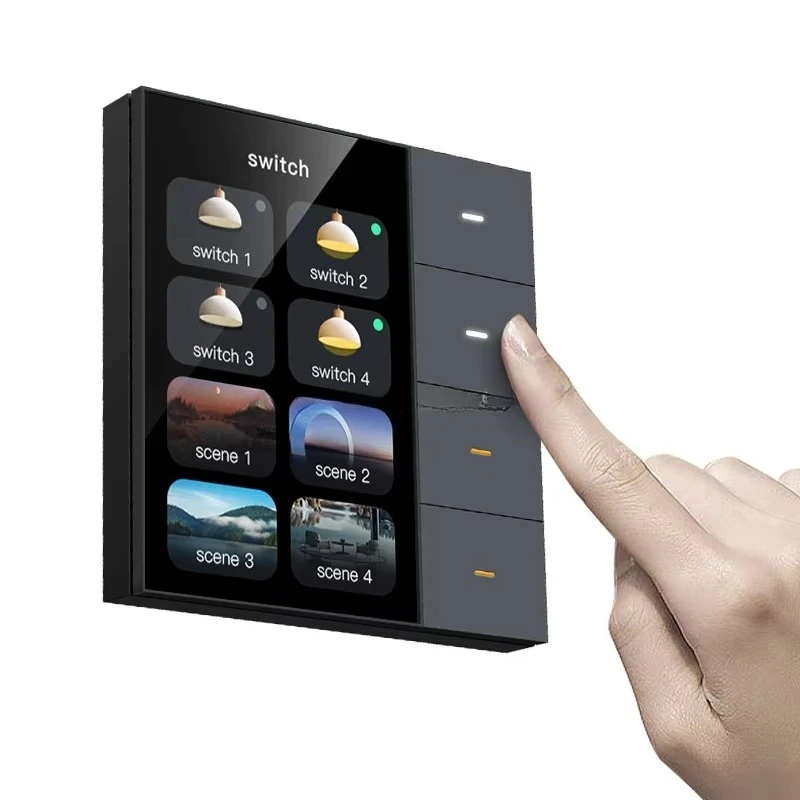 F3 Pro 3.5 Inch IPS Touch Panel Smart Switch Zigbee 4 Scene Dimmer UK Smartlife  Control for Home Hotel Curtain Switching view 3