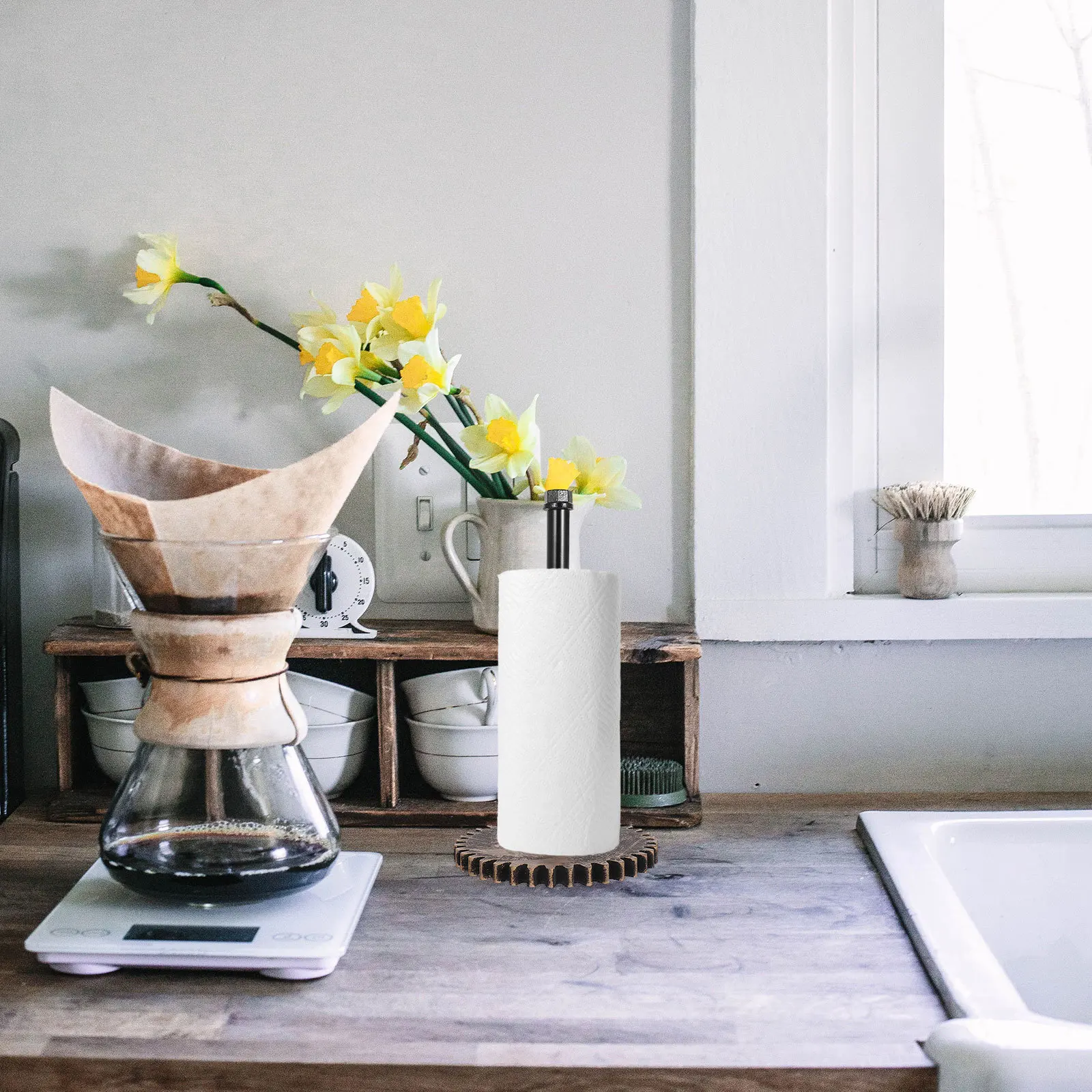 

Винтажный промышленный металлический держатель для бумажных полотенец, железная кухонная подставка для рулонов, столешница, многофункциональная бумажная салфетка, пластиковая пленка