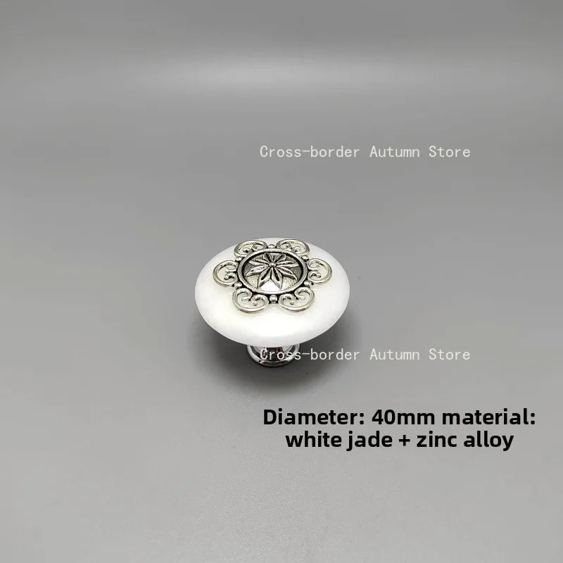 Drawer handle, modern simple and fashionable clothing cabinet surface mounted single hole 40mm pure white
