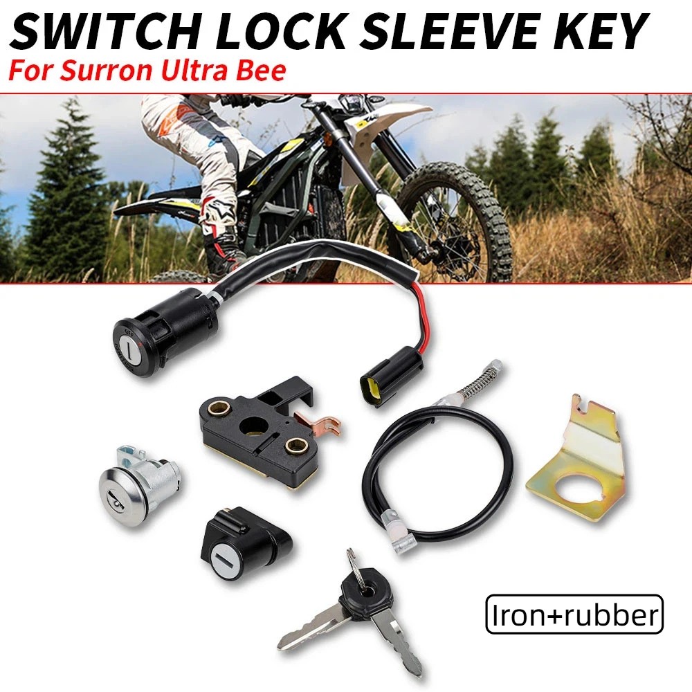Motorcycle Accessories Motorcycles Ignition Switch Lock Sleeve Lock Key Kits Vehicle For Surron Ultra Bee Motocross Iron Rubber
