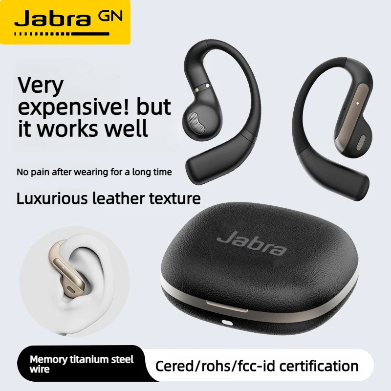 Auriculares Jabra Bluetooth con Gancho para la Oreja, Auriculares Inalámbricos OWS, Auriculares Estéreo HiFi, Auriculares Resistentes al Agua, Auriculares Táctiles de Larga Duración