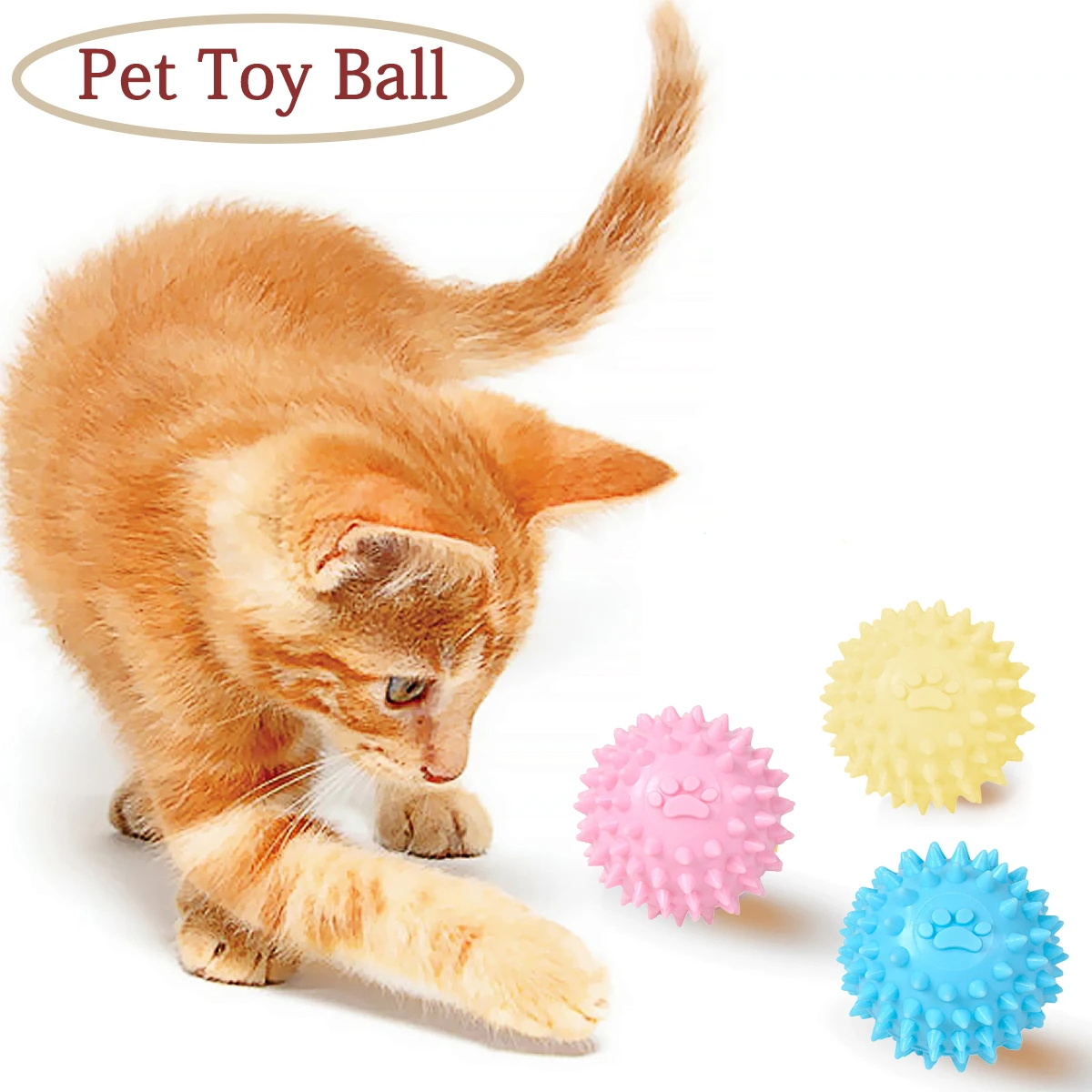 

Pet Dog Toys Cat Puppy Sounding Toy Squeaky Tooth Cleaning Ball TPR Training Pet Teeth Chewing Toy Thorn Balls Accessories