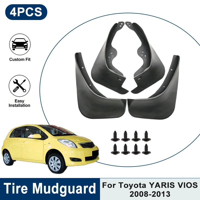 

Car Mud Splash Guards 4PCS For Toyota YARIS VIOS 2008-2013 Waterproof Anti-Scratch Fender Mud Flaps Auto Exterior Tuning Parts