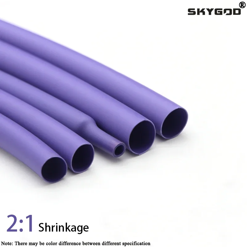 1M Purple Dia 1 2 3 4 5 6 7 8 9 10 12 14 16 20 25 30 40 50 mm Heat Shrink Tube 2:1 Polyolefin Thermal Cable Sleeve Insulated