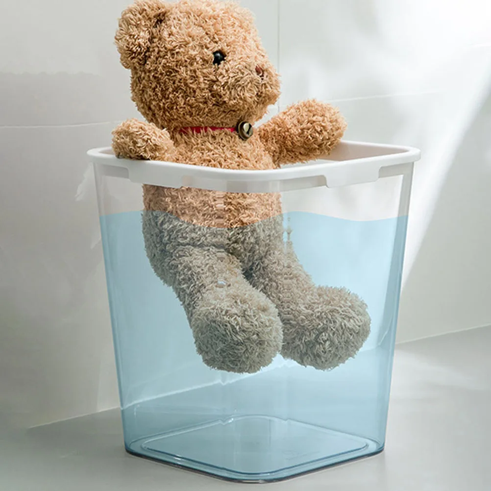 

1Pcs Square Transparent Trash Bin Large Capacity Practical Household Waste Container Office Rubbish Storage Box Plastic